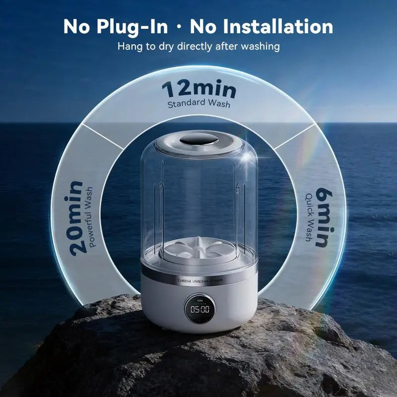 Portable Mini Washing Machine – 1.2L Compact Washer for Small Loads, Underwear, Socks & Towels – Quick & Convenient Laundry Solution for Home, Travel, Dorms & Camping