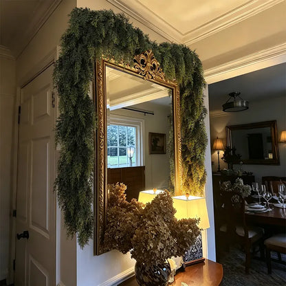 Shareconn 6/9/12/18FT PE Material Real Touch Classic Evergreen Artificial Cedar Garland - Christmas Home Decoration for Mantel, Stair Railing, Wall Hanging, Kid Room, Valentines Day/Childrens Day Indoor/Outdoor Festive Gift