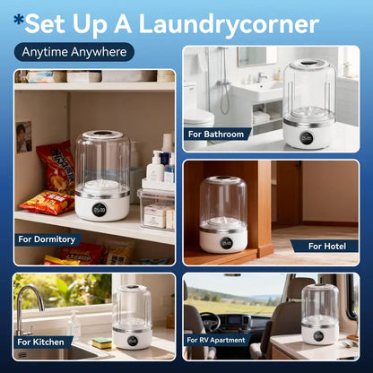 Portable Mini Washing Machine – 1.2L Compact Washer for Small Loads, Underwear, Socks & Towels – Quick & Convenient Laundry Solution for Home, Travel, Dorms & Camping