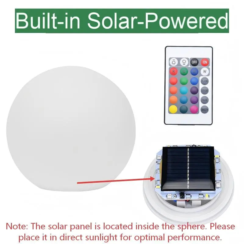8-Inch Solar Globe Garden Lights, 2-Pack – Waterproof RGB LED Outdoor Lights with Remote Control, 16 Colors & 4 Lighting Modes – Automatic On/Off for Garden, Patio, Pathway & Yard