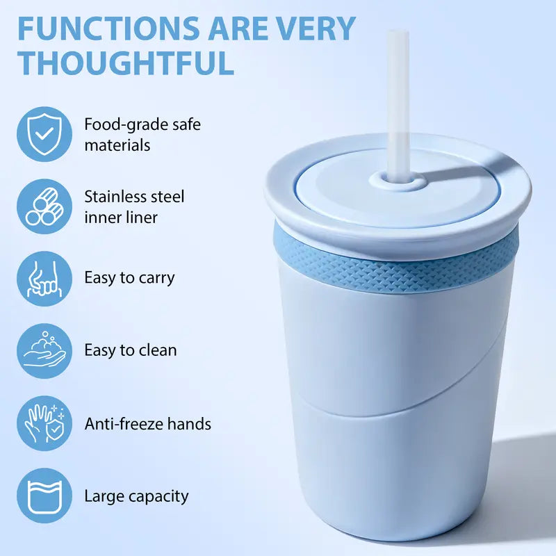 SUSTEAS Insulated Drinkware - 330Ml Single Cup Compact Tumbler, Double-Wall Food-Grade 304 Steel, Bpa-Free, Fast Cooling for Instant Refreshment, Cold Retention, Fits Cans & Bottles (0-500Ml), Peace of Mind for Road Trips, Office Sips