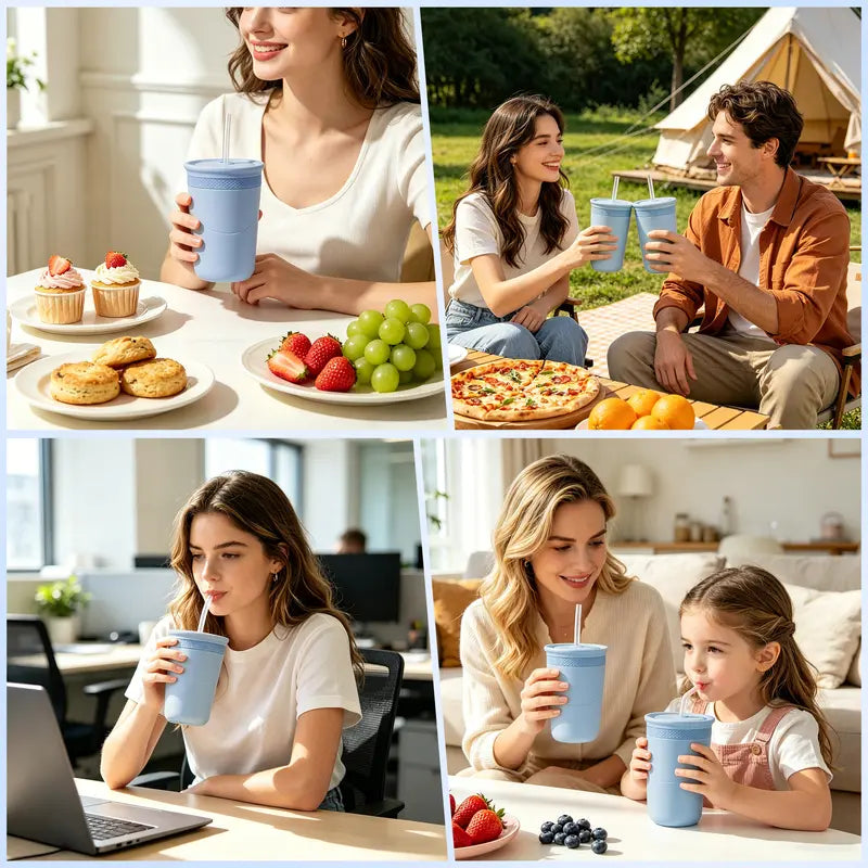 SUSTEAS Insulated Drinkware - 330Ml Single Cup Compact Tumbler, Double-Wall Food-Grade 304 Steel, Bpa-Free, Fast Cooling for Instant Refreshment, Cold Retention, Fits Cans & Bottles (0-500Ml), Peace of Mind for Road Trips, Office Sips