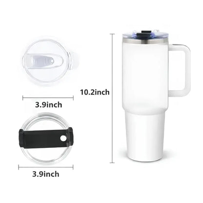 Insulated Stainless Steel Tumbler with Straw – Double-Wall Travel Cup with Spill-Resistant Lid & Comfortable Handle – Trendy Drinkware for Home, Office, Gym & Travel