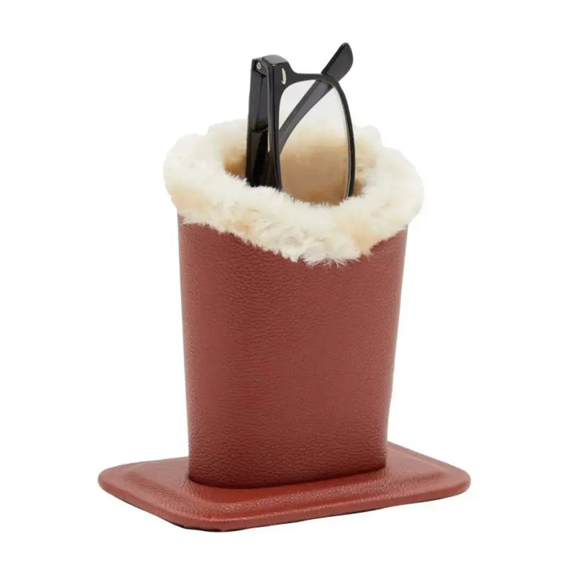 Faux Fur Eyeglass Holder – Soft & Stylish Desk Organizer for Sunglasses, Glasses & Pens – Cute Desktop Storage Stand for Home, Office & Bedroom