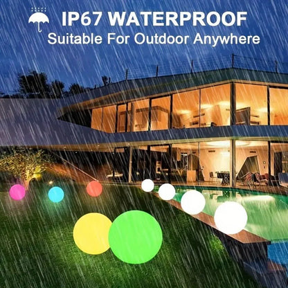 8-Inch Solar Globe Garden Lights, 2-Pack – Waterproof RGB LED Outdoor Lights with Remote Control, 16 Colors & 4 Lighting Modes – Automatic On/Off for Garden, Patio, Pathway & Yard