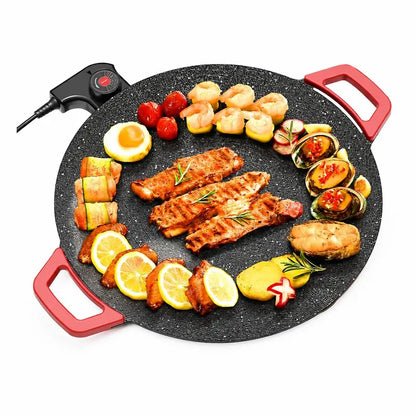 AORAN 16-In Corded Nonstick Electric Grill Pan with Temperature Control - Indoor Sizzle Grill Griddle, Table Top Griddles for Family Dinners Kitchen Appliances