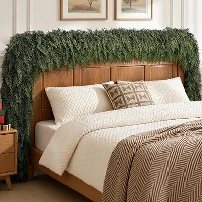 Shareconn 6/9/12/18FT PE Material Real Touch Classic Evergreen Artificial Cedar Garland - Christmas Home Decoration for Mantel, Stair Railing, Wall Hanging, Kid Room, Valentines Day/Childrens Day Indoor/Outdoor Festive Gift