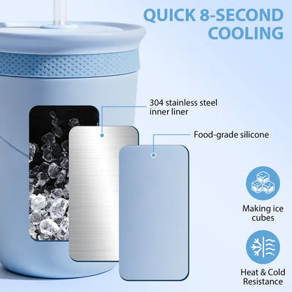 SUSTEAS Insulated Drinkware - 330Ml Single Cup Compact Tumbler, Double-Wall Food-Grade 304 Steel, Bpa-Free, Fast Cooling for Instant Refreshment, Cold Retention, Fits Cans & Bottles (0-500Ml), Peace of Mind for Road Trips, Office Sips