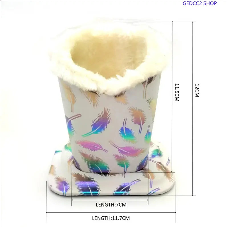 Faux Fur Eyeglass Holder – Soft & Stylish Desk Organizer for Sunglasses, Glasses & Pens – Cute Desktop Storage Stand for Home, Office & Bedroom