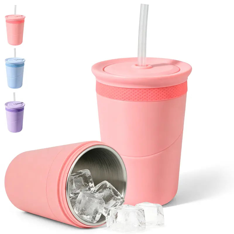 SUSTEAS Insulated Drinkware - 330Ml Single Cup Compact Tumbler, Double-Wall Food-Grade 304 Steel, Bpa-Free, Fast Cooling for Instant Refreshment, Cold Retention, Fits Cans & Bottles (0-500Ml), Peace of Mind for Road Trips, Office Sips